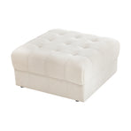 Oikiture 1 Seater Boucle Modular Ottoman Lounge Chair Armless White
