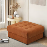 Oikiture 1 Seater Velvet Modular Ottoman Armless TOFU Brown - 45-Degree Angle