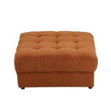 Oikiture 1 Seater Velvet Modular Ottoman Armless TOFU Brown