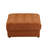 Oikiture 1 Seater Velvet Modular Ottoman Armless TOFU Brown - Close-Up Angle