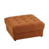Oikiture 1 Seater Velvet Modular Ottoman Armless TOFU Brown - Side View