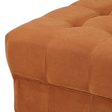 Oikiture 1 Seater Velvet Modular Ottoman Armless TOFU Brown - Top-Down View