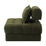 Oikiture 1 Seater Boucle Modular Sofa Armless TOFU Back Green - Top-Down View