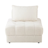 Oikiture 2 Seater Boucle Modular Sofa Lounge Chair Armless White