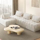 Oikiture 4 Seater Boucle Modular Sofa Lounge Chair Armless White