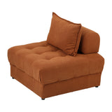 Oikiture 2 Seater Velvet Modular Sofa Lounge Chair with Backrest Brown