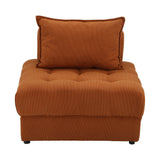 Oikiture 3 Seater Velvet Modular Sofa Lounge Chair with Backrest Brown