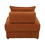 Oikiture 4 Seater Velvet Modular Sofa Lounge Chair with Backrest Brown
