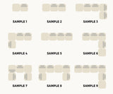 Oikiture 2 Seater Boucle Modular Sofa & Ottoman Set Green - Low Angle