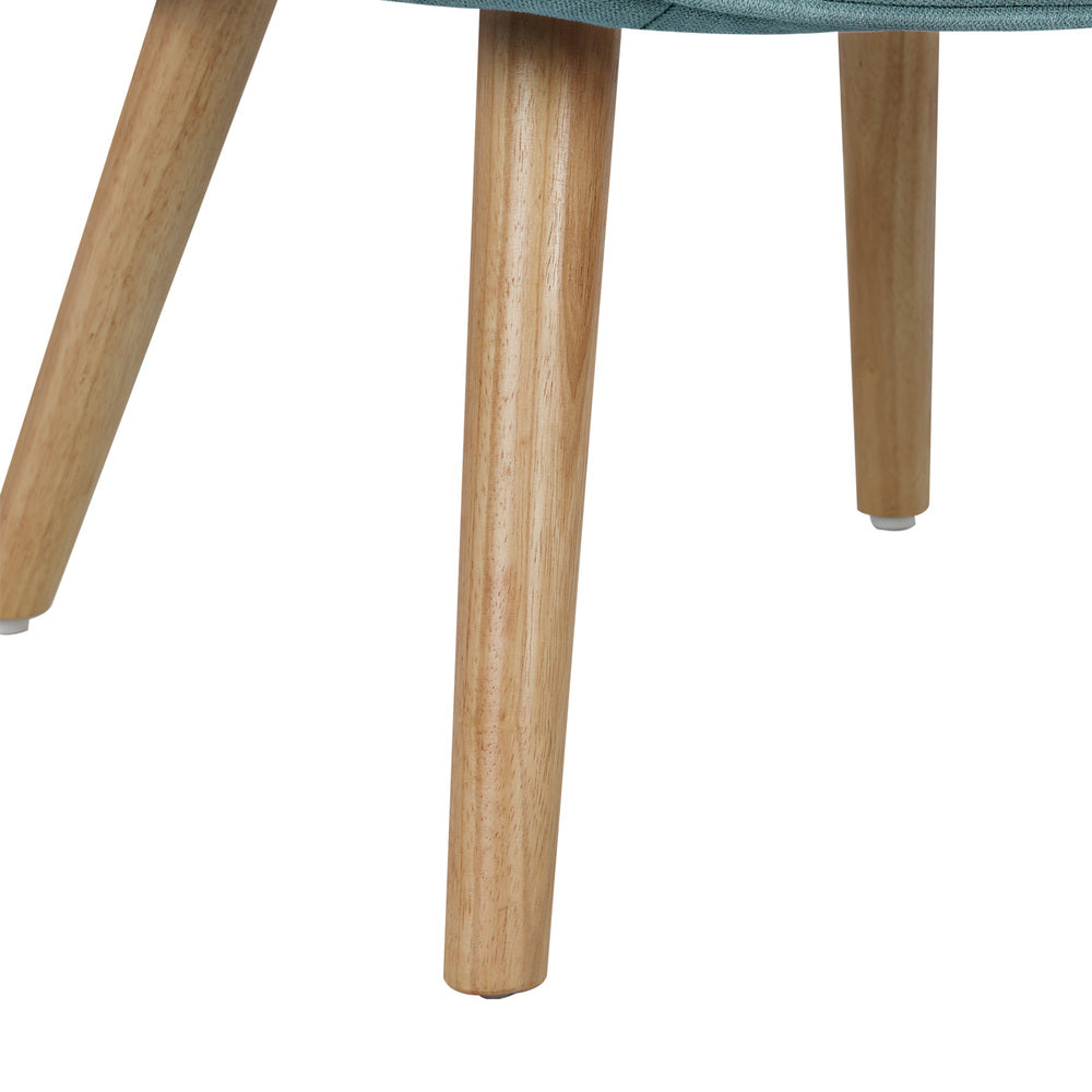 Oikiture Armchair with Footstool Fabric Blue