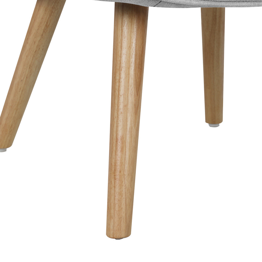 Oikiture Armchair with Footstool Fabric Grey