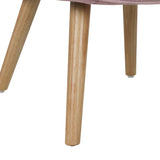 Oikiture Armchair Set Ottoman Fabric Sofa Chairs Pink - Front View