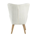 Oikiture Armchair with Footstool Sherpa White - 45-Degree Angle
