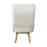 Oikiture Armchair wit Stool 360? Swivel Seat Beige