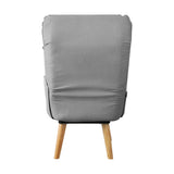 Oikiture Armchair wit Stool 360? Swivel Seat Grey