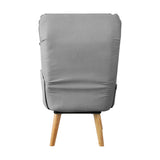 Oikiture Armchair wit Stool 360° Swivel Seat Grey - Extra Image