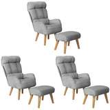 Oikiture 3x 360 Swivel Recliner Armchair Lounge with Stool Grey