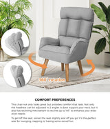 Oikiture 3x 360 Swivel Recliner Armchair Lounge with Stool Grey