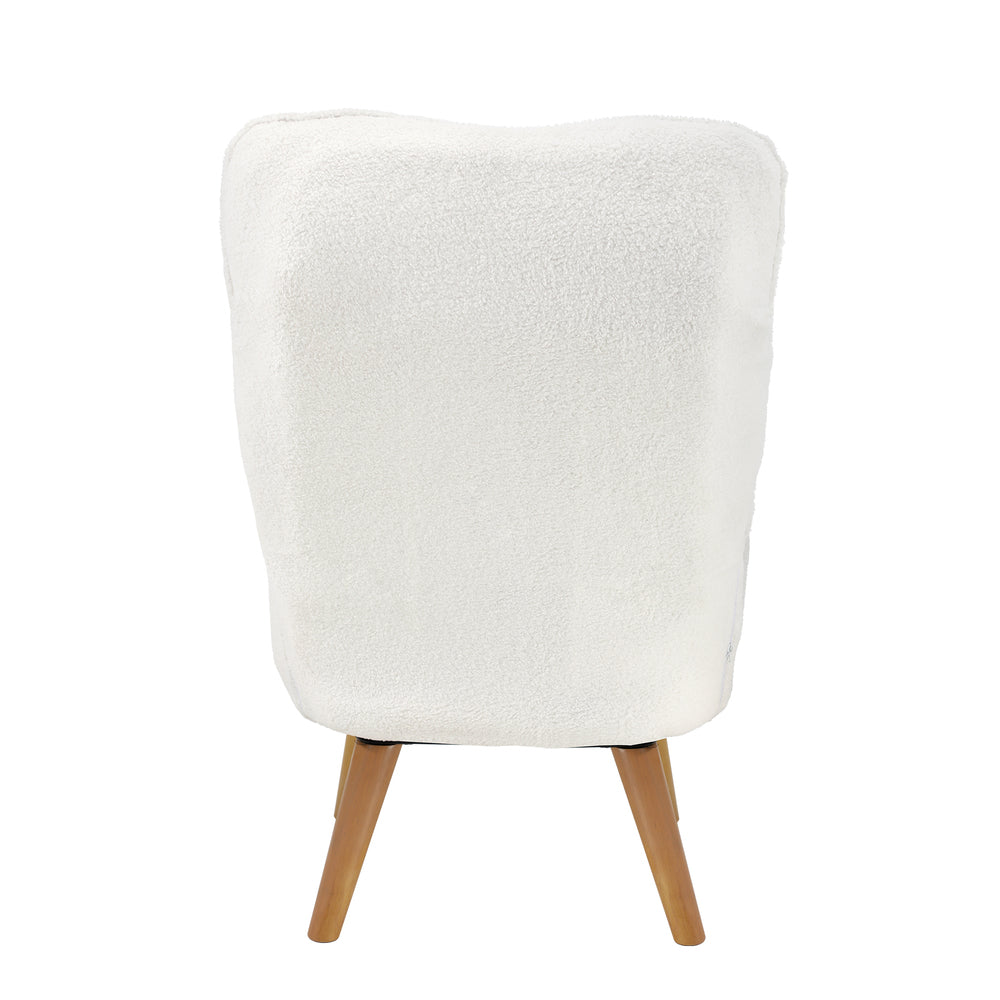 Oikiture Armchair with Ottoman Swivel Sherpa White