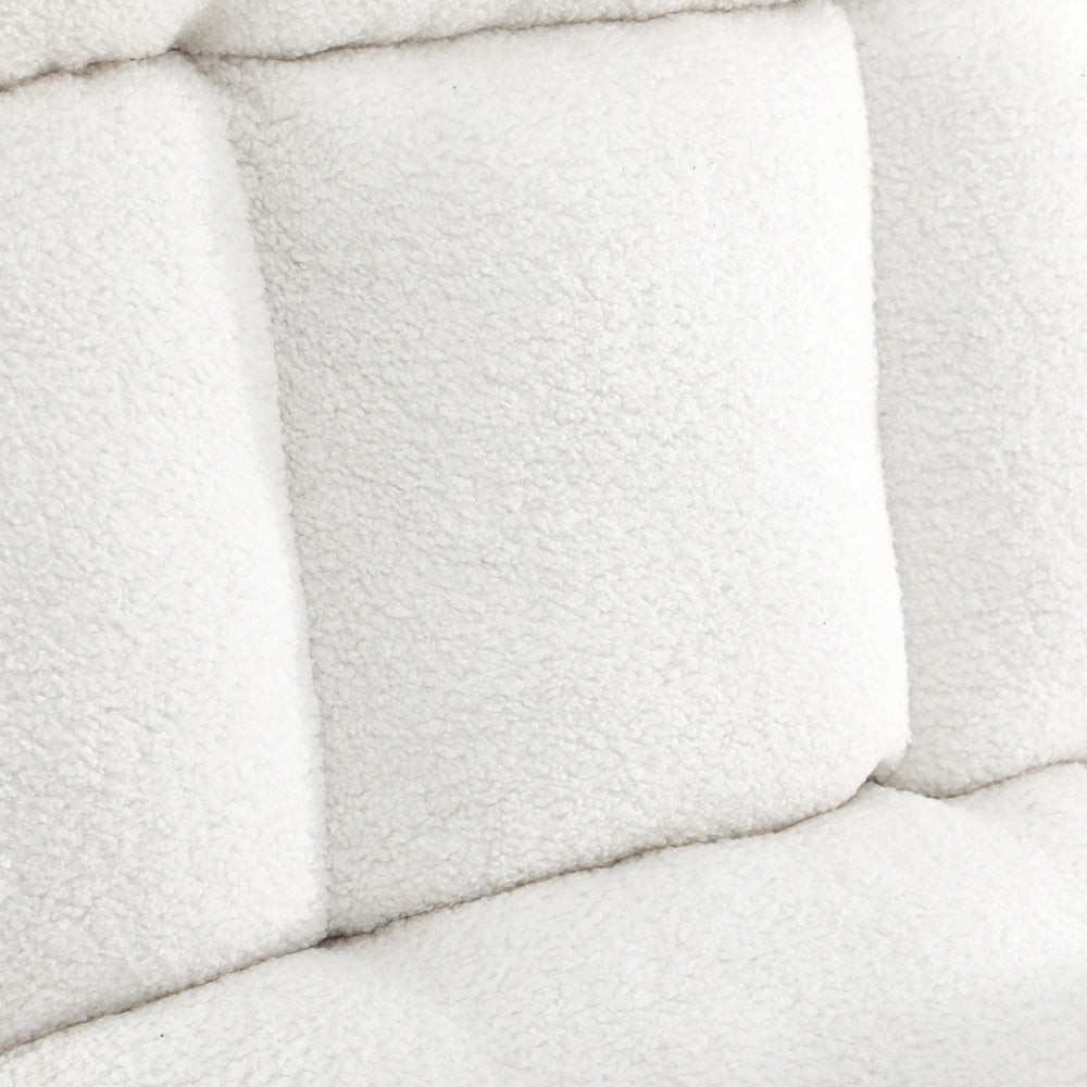 Oikiture Armchair with Ottoman Swivel Sherpa White