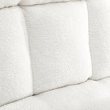 Oikiture Armchair with Ottoman Swivel Sherpa White - 45-Degree Angle