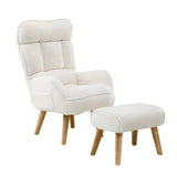 Oikiture 3X 360 Swivel Recliner Armchair Lounge with Stool Sherpa - Low Angle