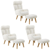 Oikiture 3X 360 Swivel Recliner Armchair Lounge with Stool Sherpa - Front View