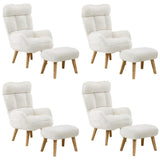 Oikiture 4X 360 Swivel Recliner Armchair Lounge with Stool Sherpa