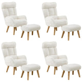 Oikiture 4X 360 Swivel Recliner Armchair Lounge with Stool Sherpa - Top-Down View