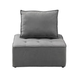 Oikiture Armless Sofa with Adjustable Back Modular Grey