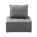 Oikiture Armless Sofa with Adjustable Back Modular Grey - Front View