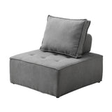 Oikiture Armless Sofa with Adjustable Back Modular Grey - Rear View