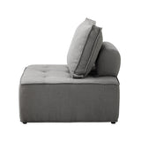 Oikiture Armless Sofa with Adjustable Back Modular Grey