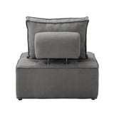 Oikiture Armless Sofa with Adjustable Back Modular Grey