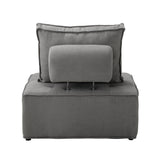 Oikiture Armless Sofa with Adjustable Back Modular Grey - Low Angle