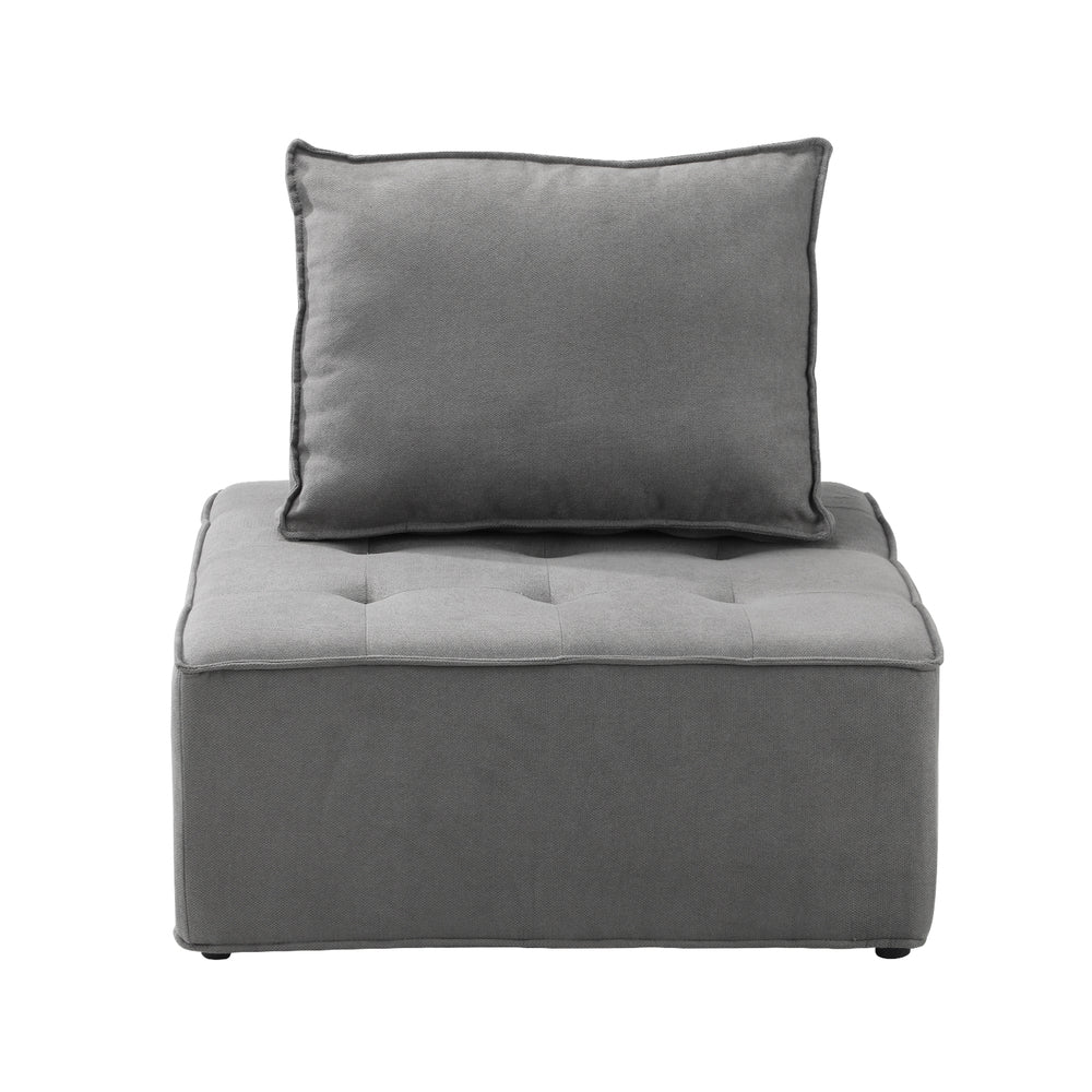 Oikiture 3PCS Modular Armless Sofa Linen Grey