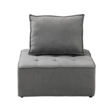 Oikiture 3PCS Modular Armless Sofa Linen Grey