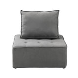 Oikiture 3PCS Modular Armless Sofa Linen Grey - Low Angle