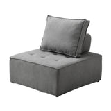 Oikiture 3PCS Modular Armless Sofa Linen Grey - Top-Down View