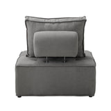 Oikiture 3PCS Modular Armless Sofa Linen Grey - Extra Image