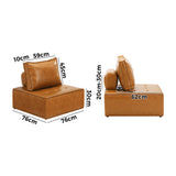 Oikiture 3pcs Pu Leather Sofa Couch Brown