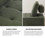 Oikiture 1PC Modular Sofa Lounge Chair Armless Sherpa Green