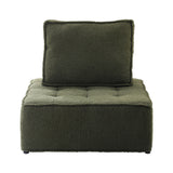 Oikiture 2PCS Modular Sofa Lounge Chair Armless Sherpa Green