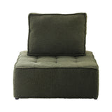 Oikiture 2PCS Modular Sofa Lounge Chair Armless Sherpa Green - Top-Down View