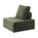 Oikiture 2PCS Modular Sofa Lounge Chair Armless Sherpa Green - Close-Up Angle