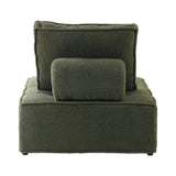 Oikiture 2PCS Modular Sofa Lounge Chair Armless Sherpa Green