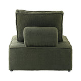 Oikiture 3PCS Modular Sofa Lounge Chair Armless Sherpa Green - Rear View
