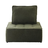 Oikiture 4PCS Modular Sofa Lounge Chair Armless Sherpa Green