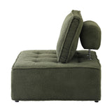 Oikiture 4PCS Modular Sofa Lounge Chair Armless Sherpa Green