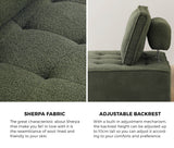 Oikiture 4PCS Modular Sofa Lounge Chair Armless Sherpa Green